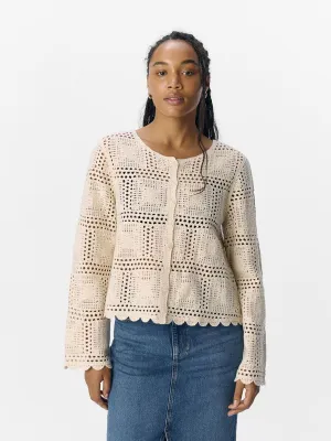 Object Orella crochet knit cardigan Sandshell