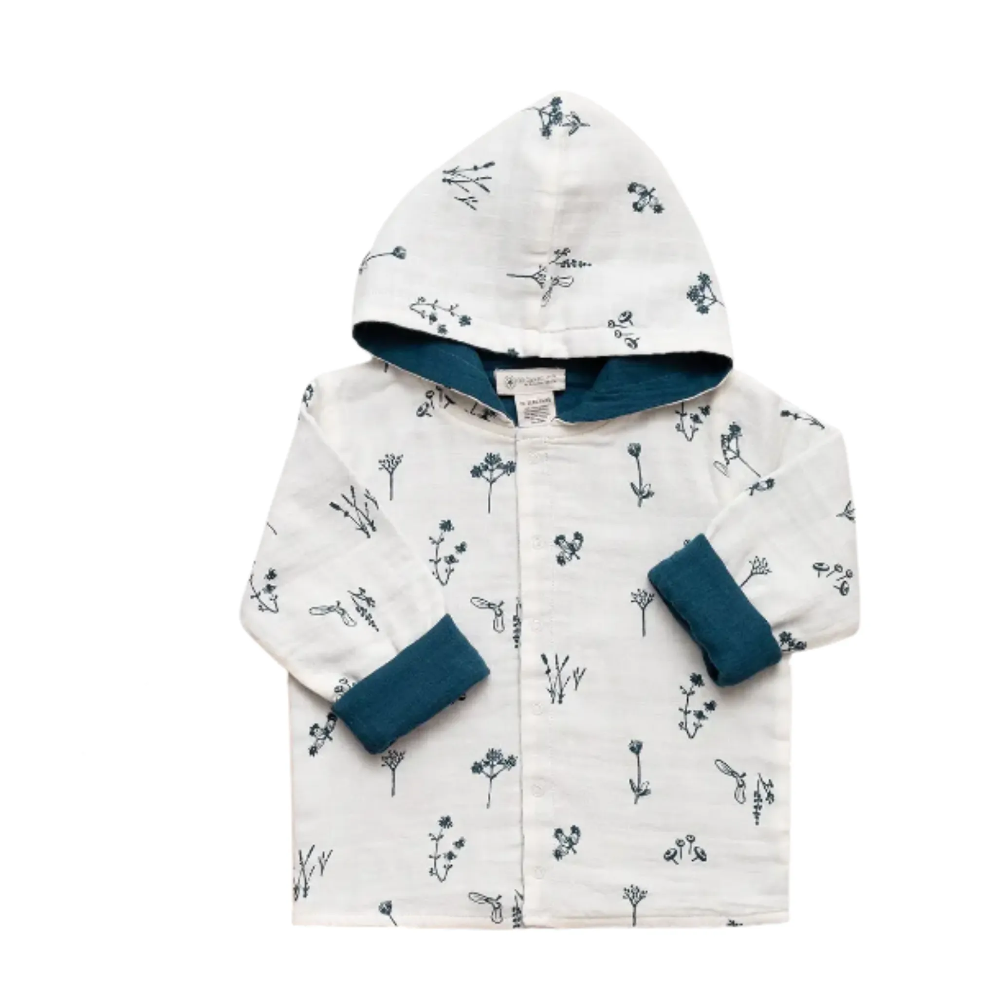 Organic by Feldman  Plants Delight Reversible Cardigan - Blue