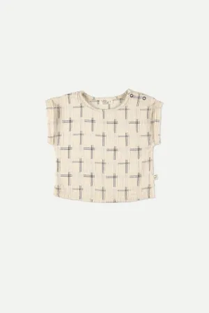 Organic plaid muslin baby top