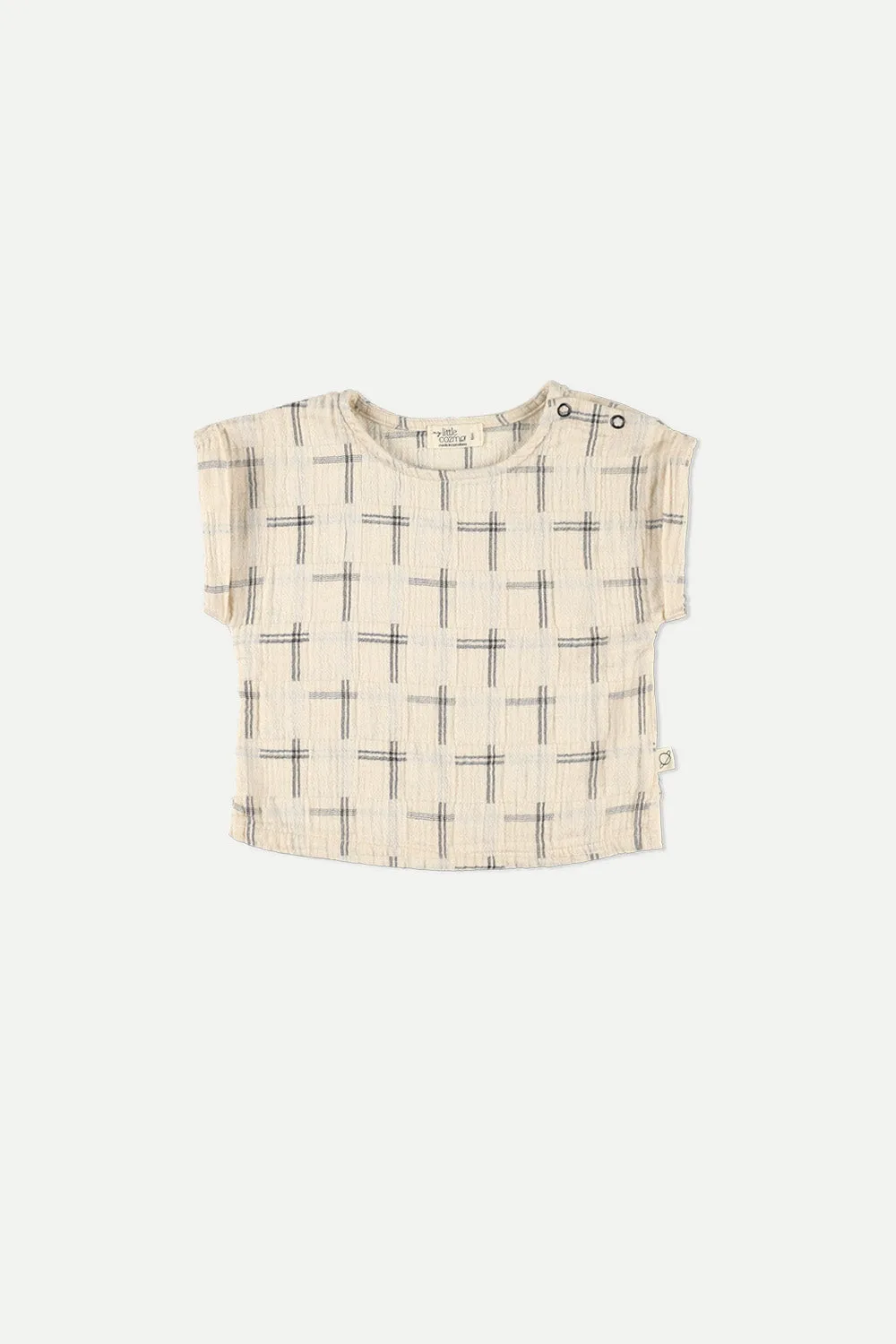 Organic plaid muslin baby top
