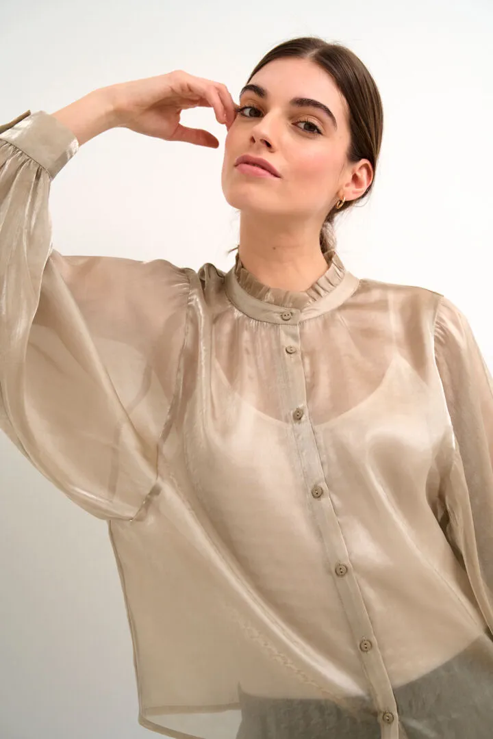 Organza Long Sleeve Shirt