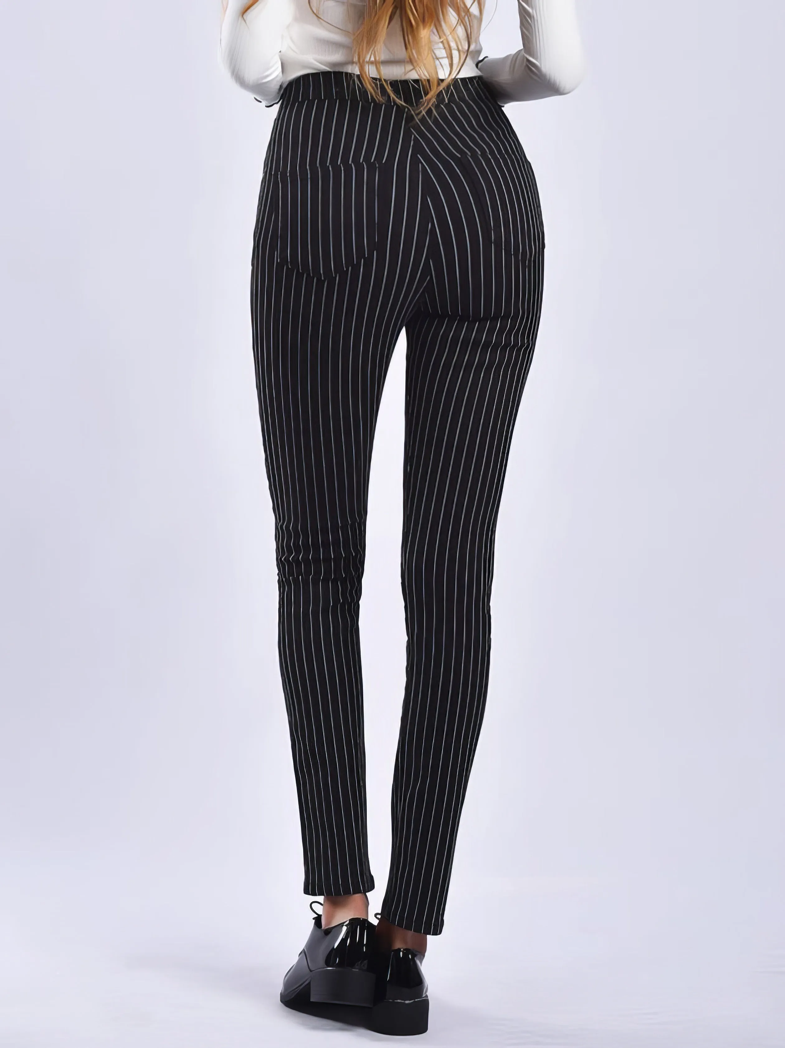 Pants Striped Print Slim Fit Pants for Women