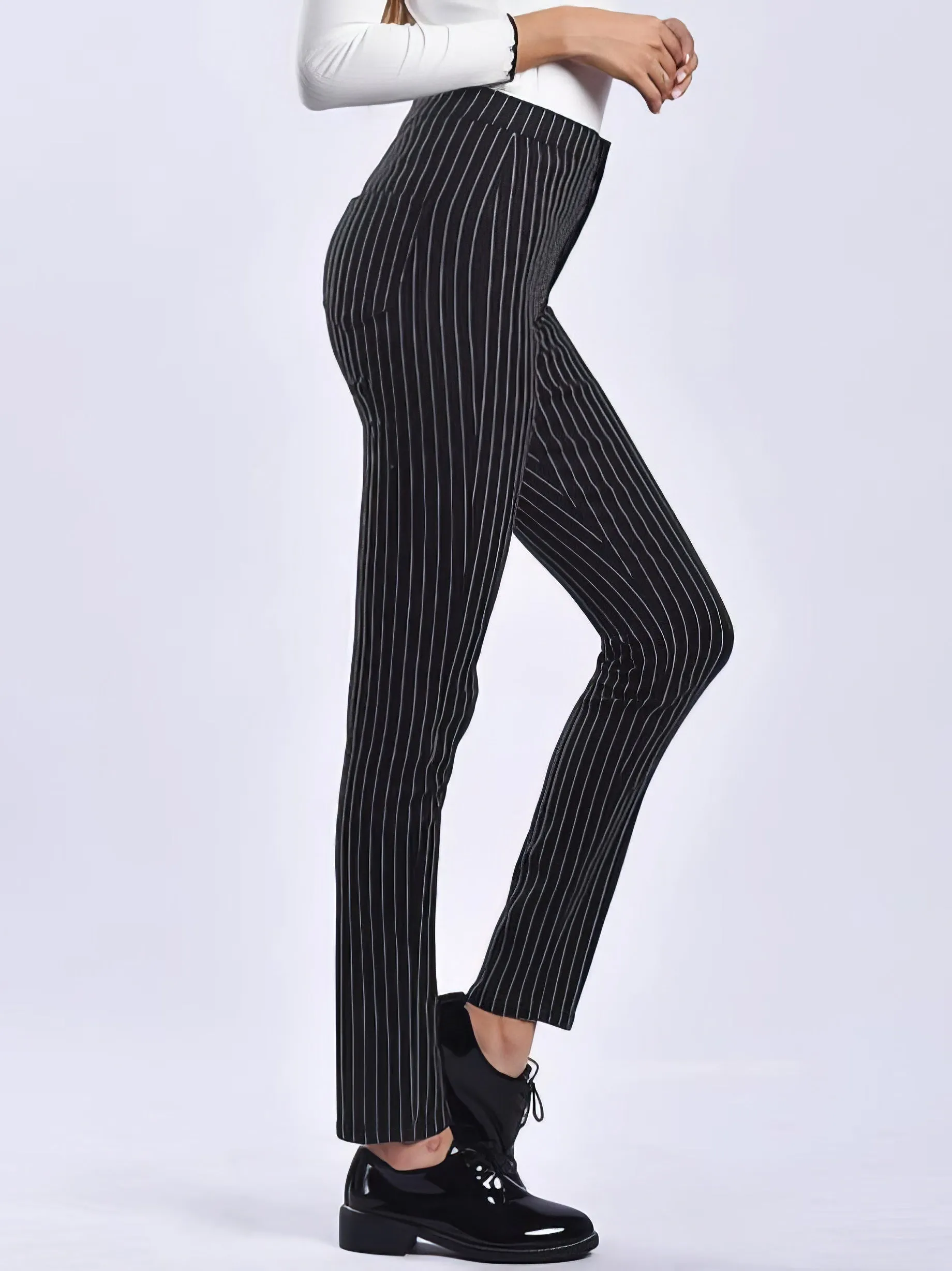 Pants Striped Print Slim Fit Pants for Women
