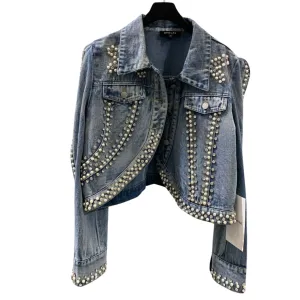 Pearl Embellished Denim Jacket