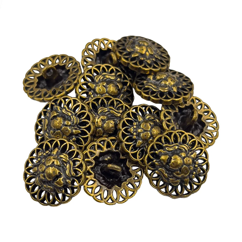 Premium Quality Vintage Antique Gold Lion Face Metal Buttons