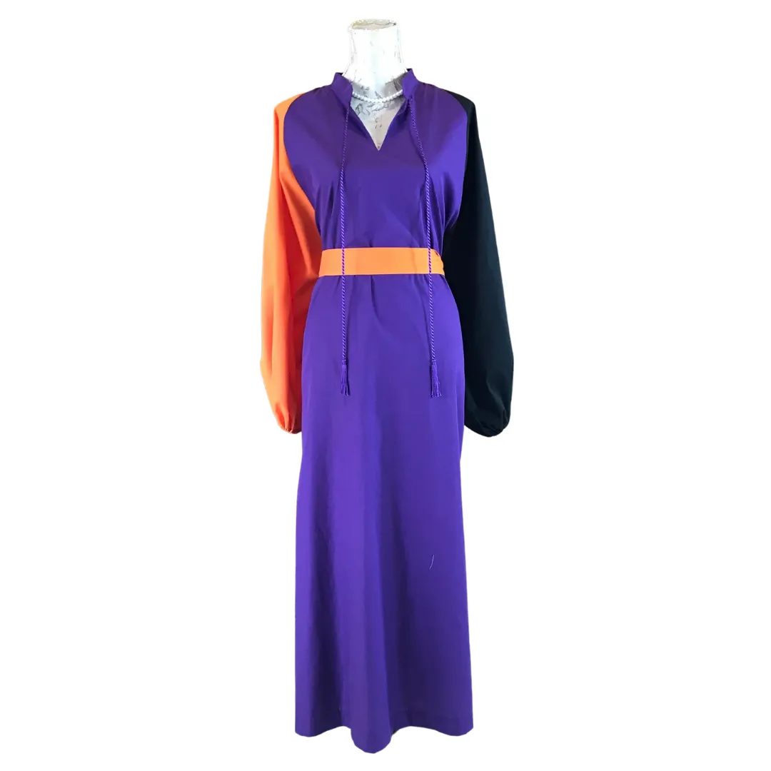 Purple, Black and Orange Moroccan Dress