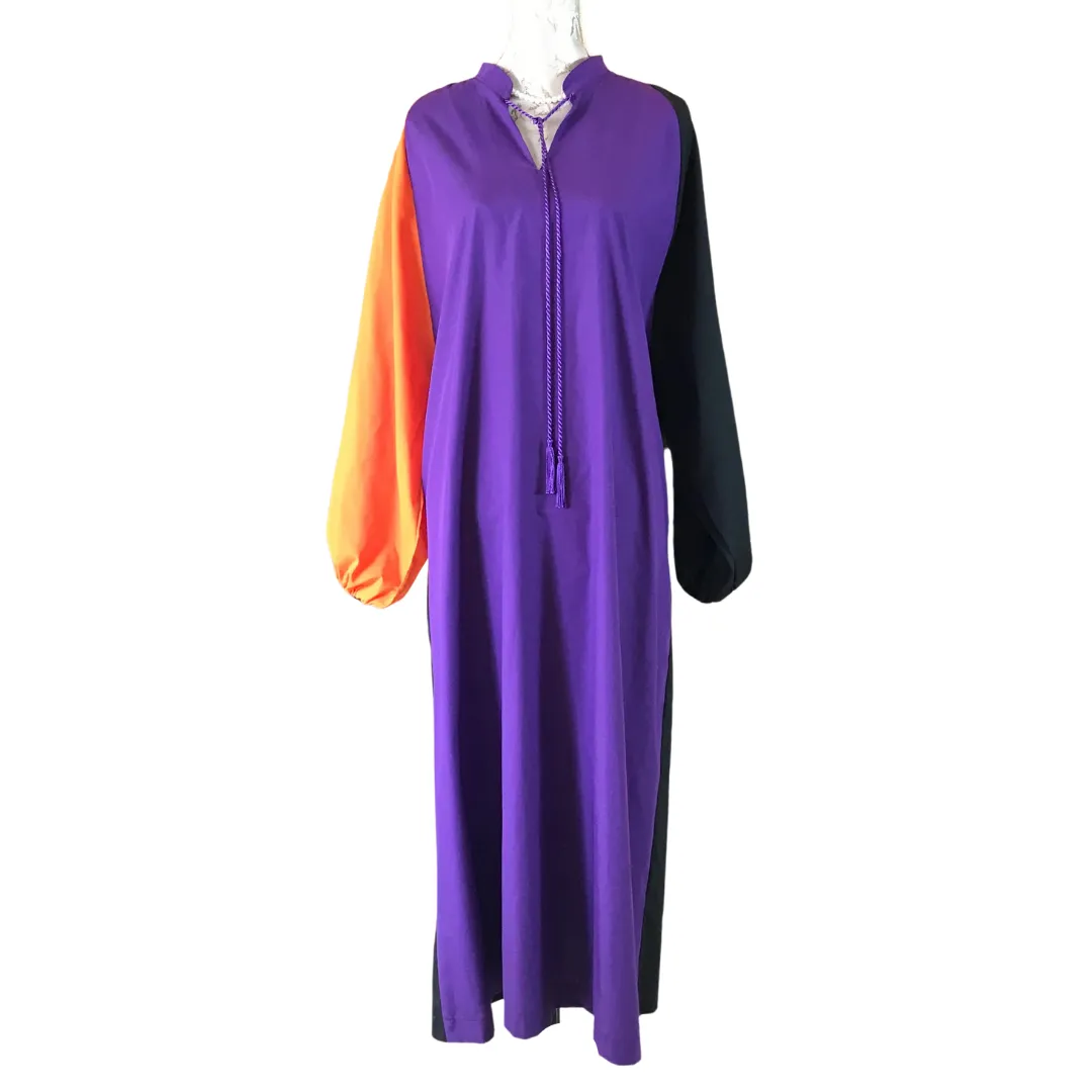 Purple, Black and Orange Moroccan Dress