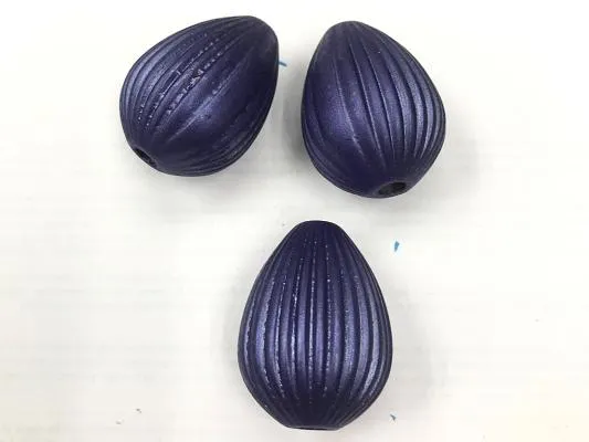 Purple Blue Drop Plastic Beads- 25x35 mm