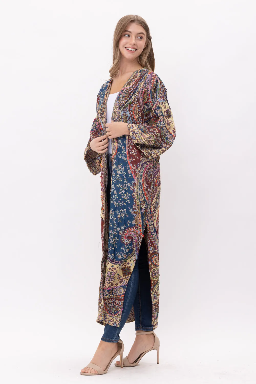 RAJ ELENA THICK STITCH EMBROIDERED DUSTER