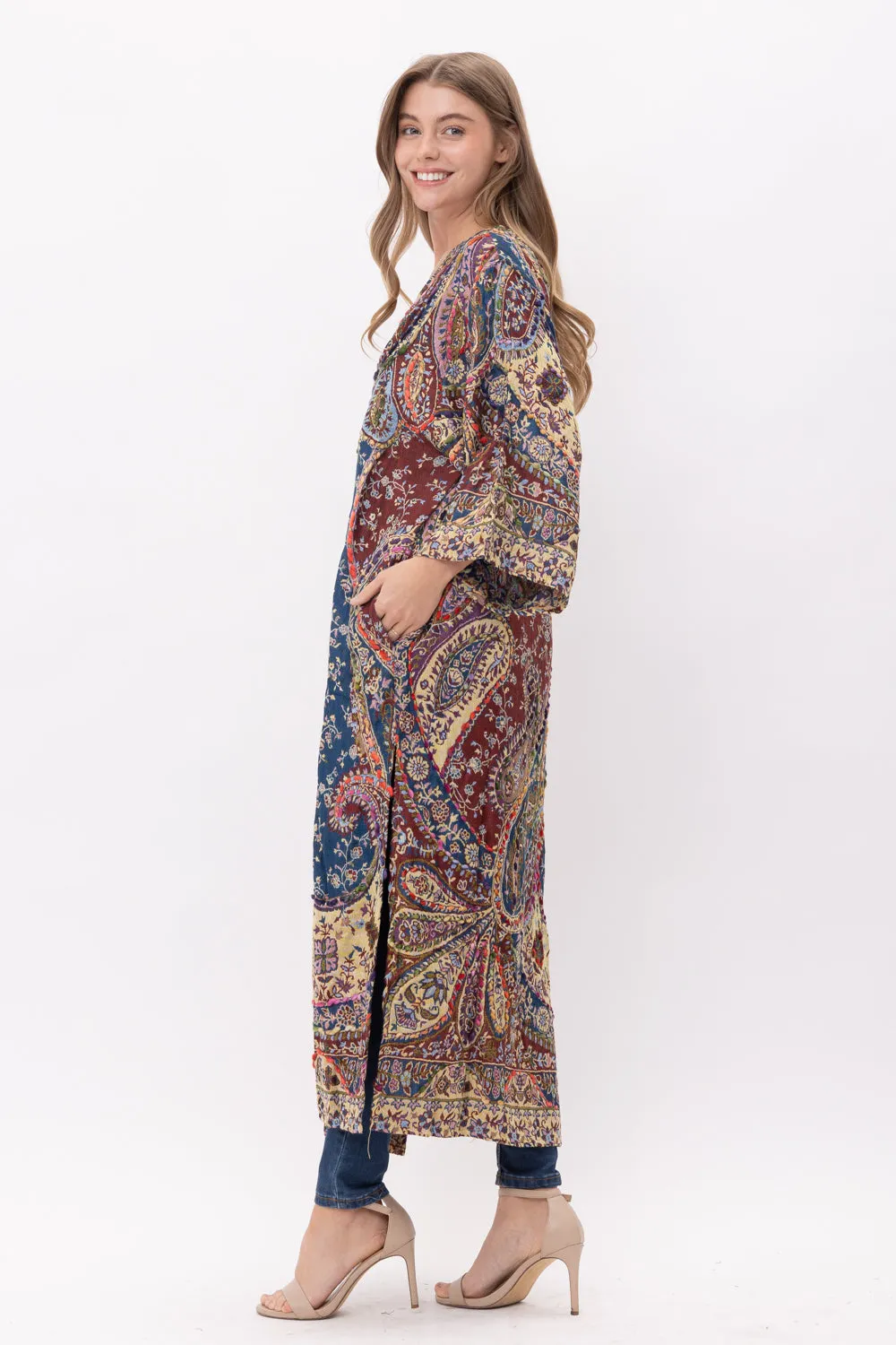 RAJ ELENA THICK STITCH EMBROIDERED DUSTER