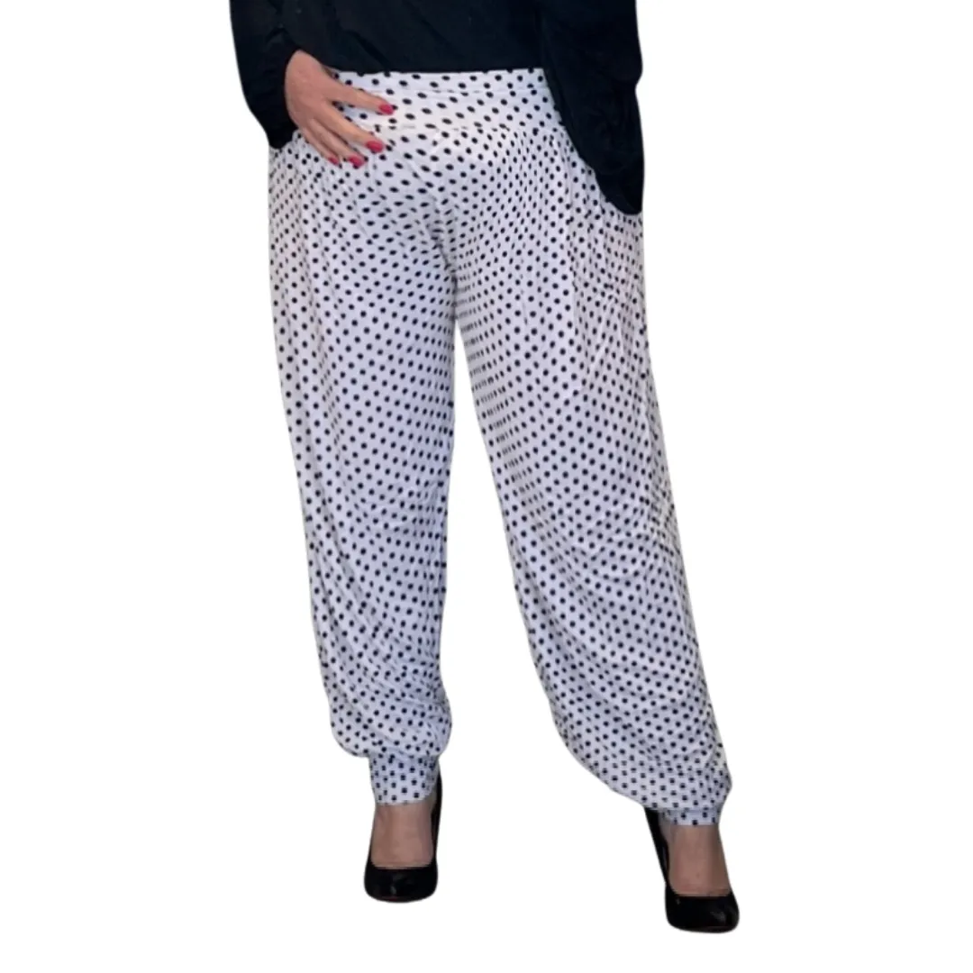 ROCKTHOSECURVES POLKA DOT HIGH RISE HAREM PANTS ALI BABA TROUSERS