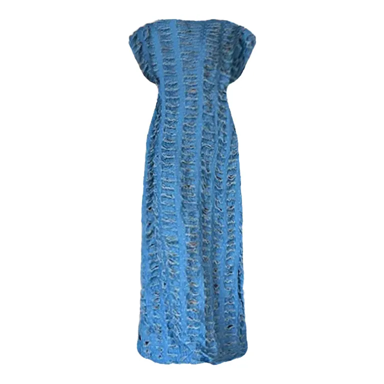 Rugged Edge Denim Kaftan Dress
