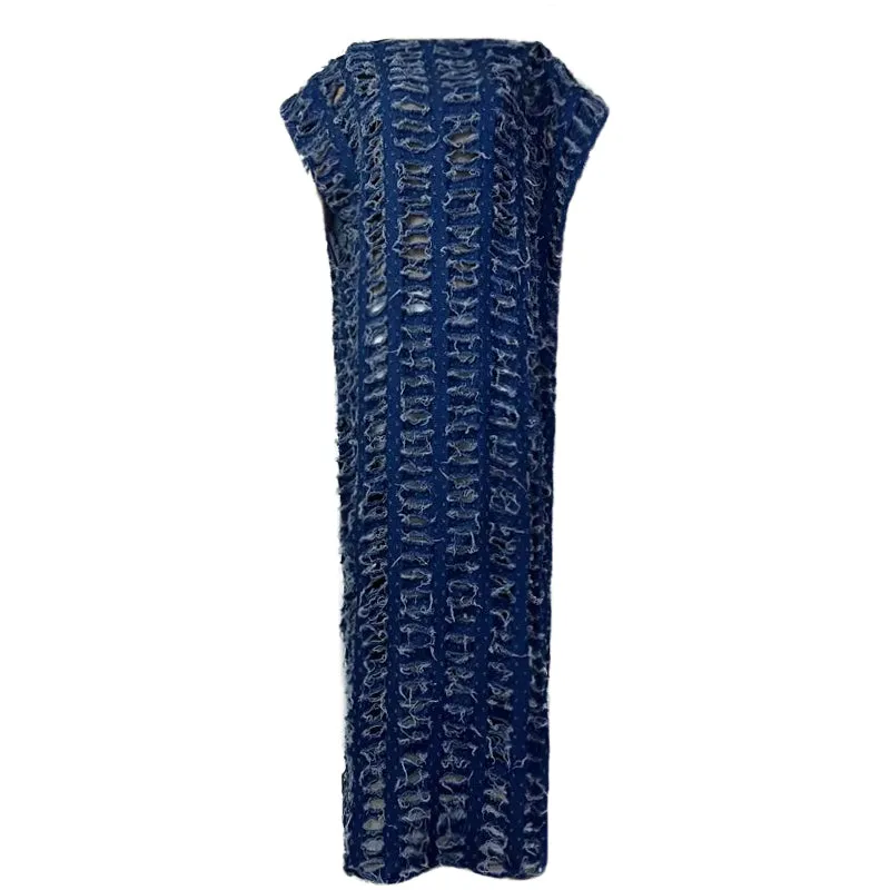 Rugged Edge Denim Kaftan Dress