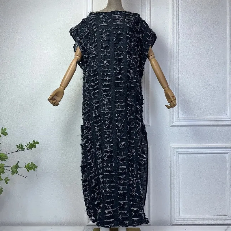 Rugged Edge Denim Kaftan Dress