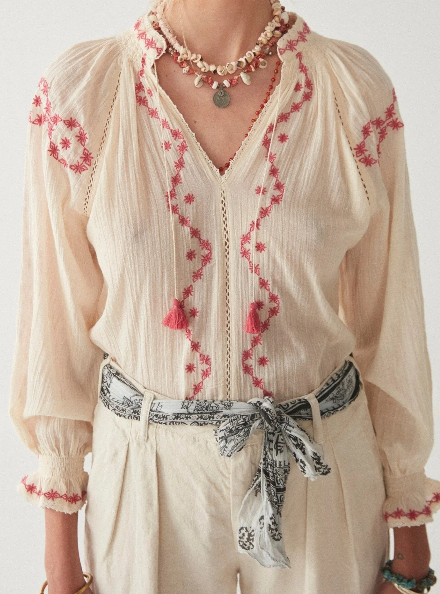 Sandrine Blouse - Primavera Rasberry