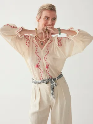 Sandrine Blouse - Primavera Rasberry