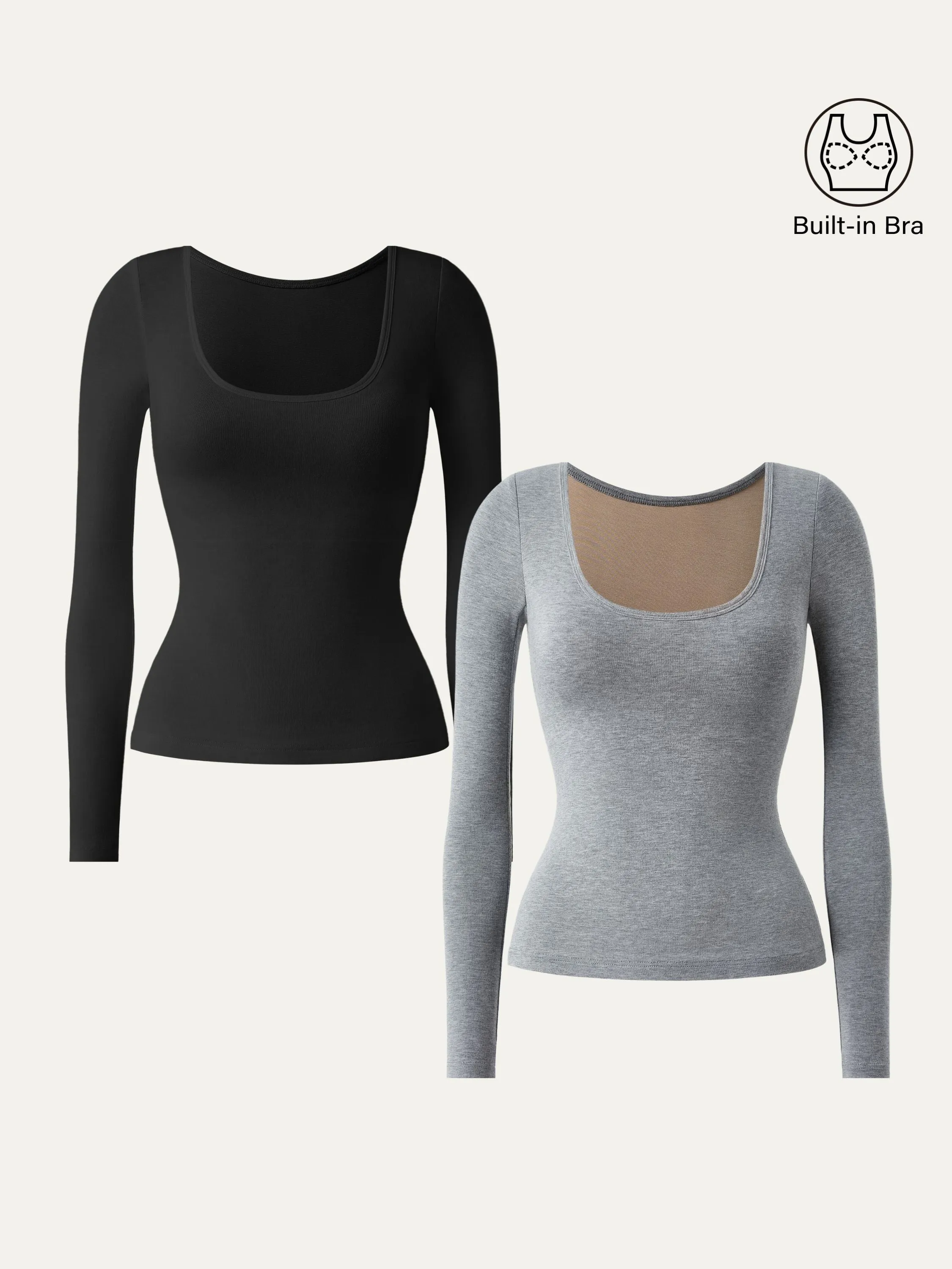 Scoop Neck Long Sleeve New Airy Brami