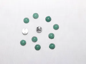 Sea Green Circular Plastic Stones -8 mm