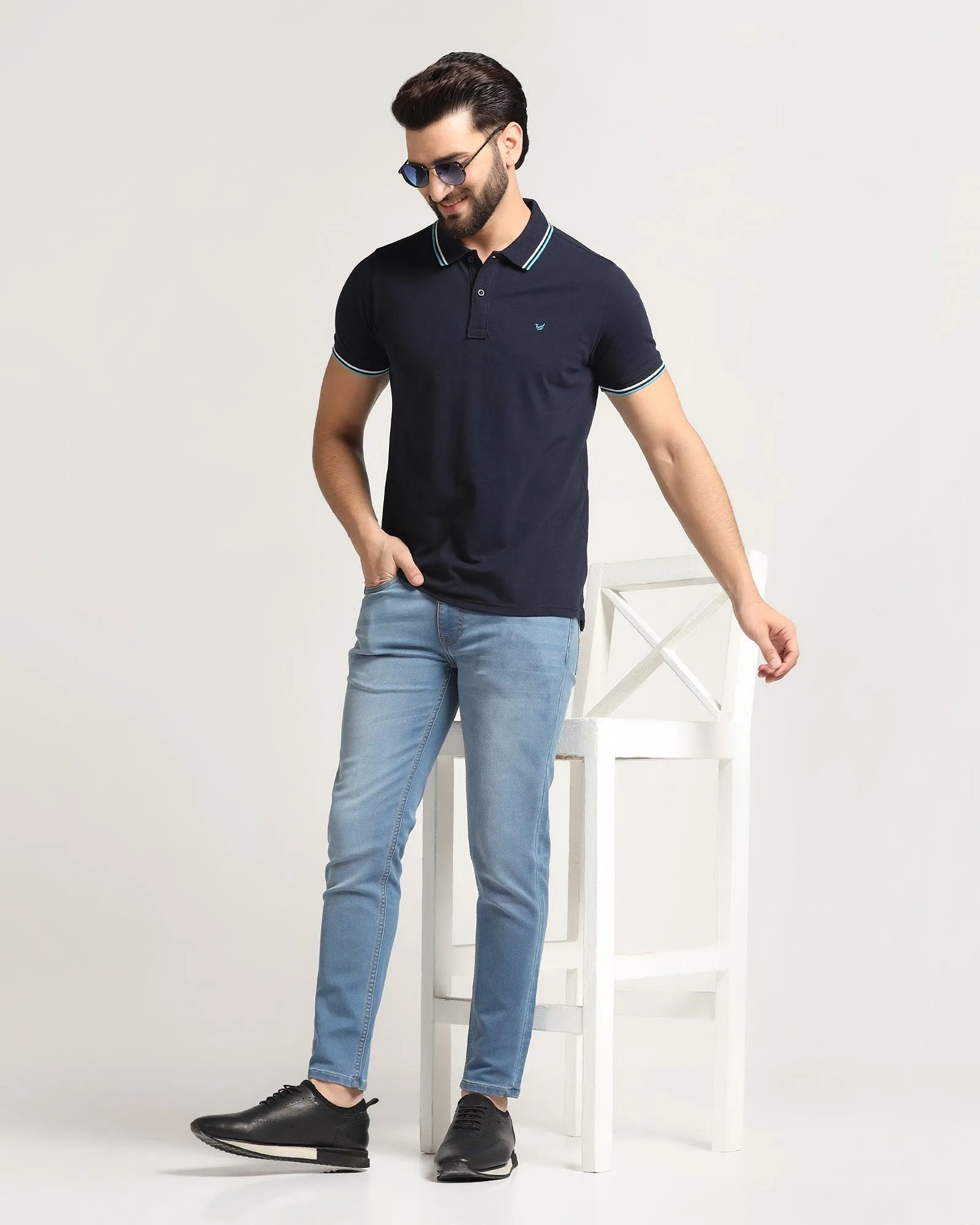 Skinny Cropped Fiji Fit Indigo Blue Jeans - Myles