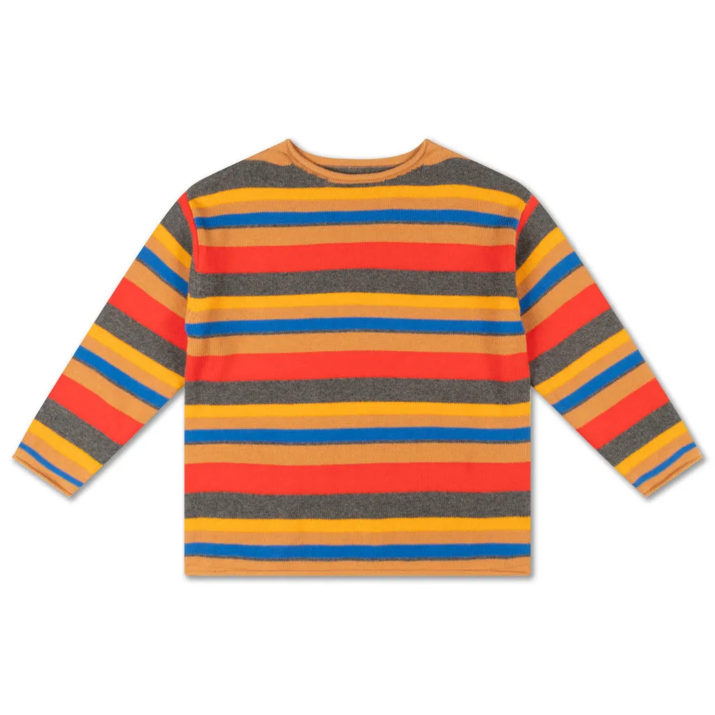 Sweater Boxy Knit Multi Stripe