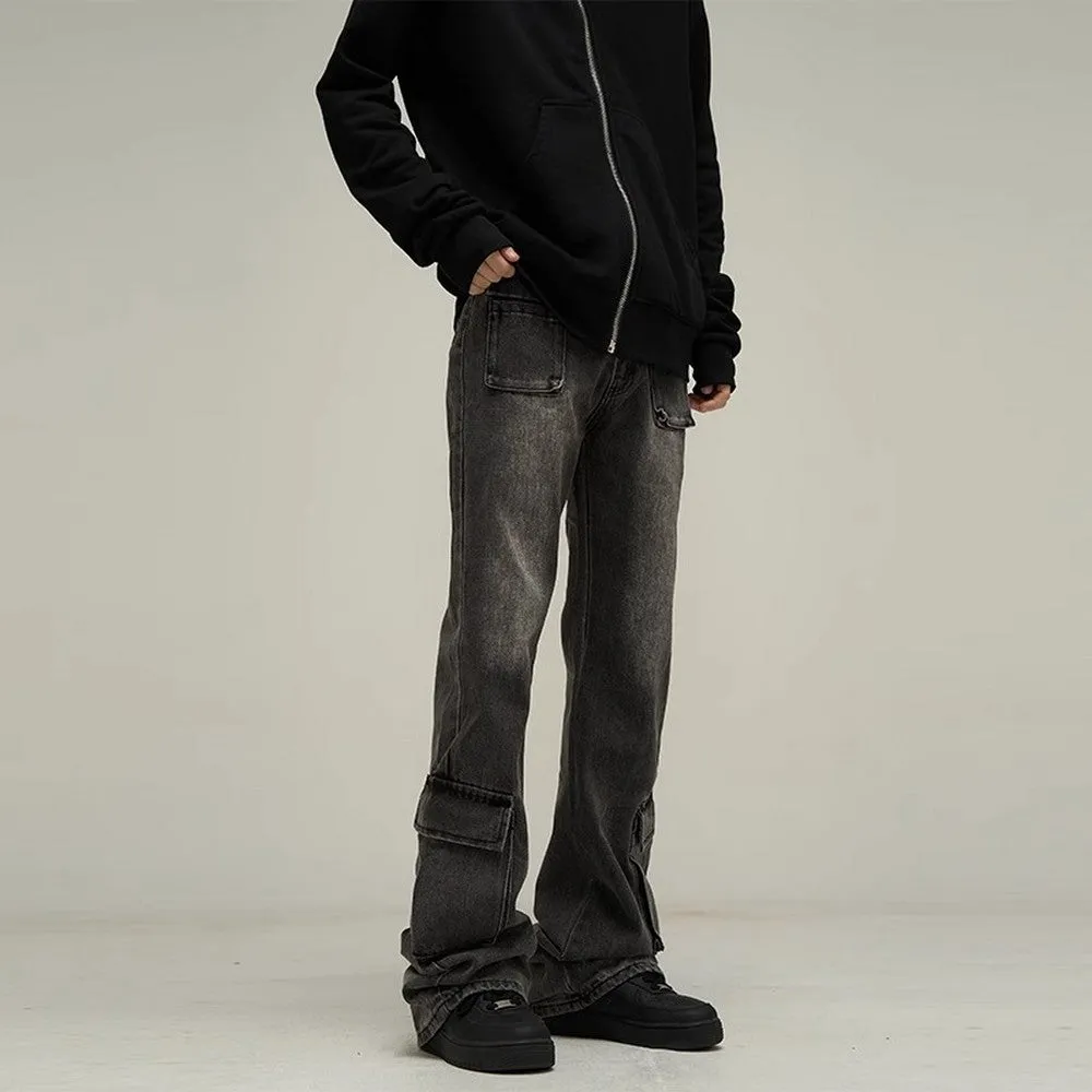 Washed Pockets Jeans