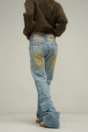 Washed Pockets Jeans