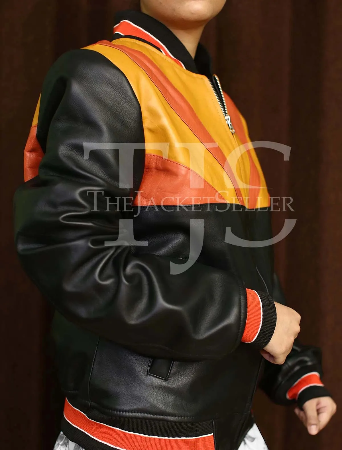 Women Leather Sunrise Jacket by TJS
